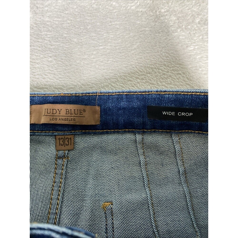 Judy Blue Wide Leg Crop Jeans Women's 13/31 Casual Boho - Picture 6 of 9